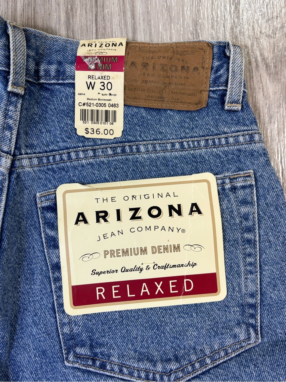 Vintage Arizona Jean Co Relaxed Fit Denim Shorts Men’s 30 Light Wash Y2K NWT - Picture 6 of 9